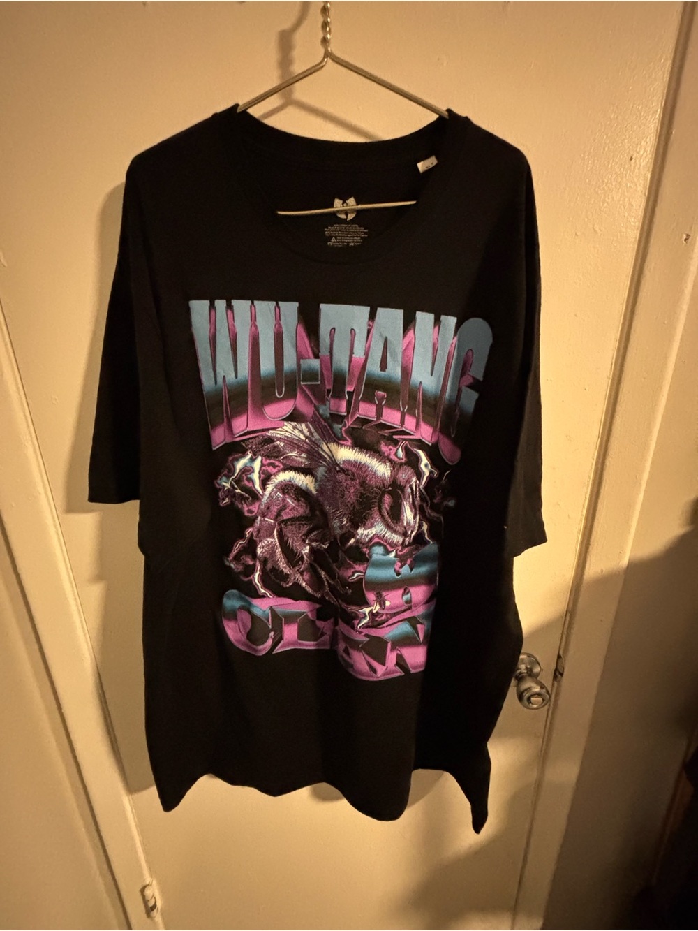Wu-Tang Graphic Short Sleeve Tee - Black with Purple & Teal Print